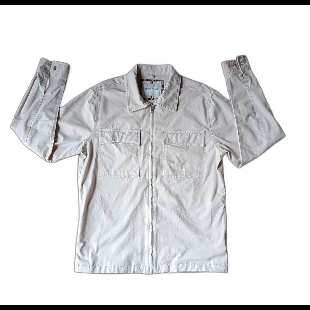 Denim & Flower Off White Zip Jacket Mens Medium